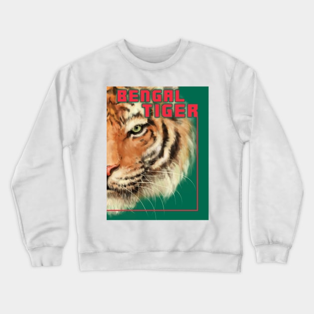 Bengal Tiger Crewneck Sweatshirt by Tapan